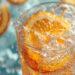Summer refreshment homemade hydration drink, soda water in a glass with ice, lemon, lemon juice and a pinch of salty and a spoonful of honey then bam a refreshing electrolyte home made super healthy drink